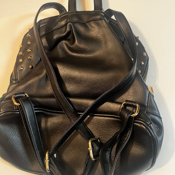 BEBE - Mini Faux Leather Backpack with gold studs - Picture 6 of 9